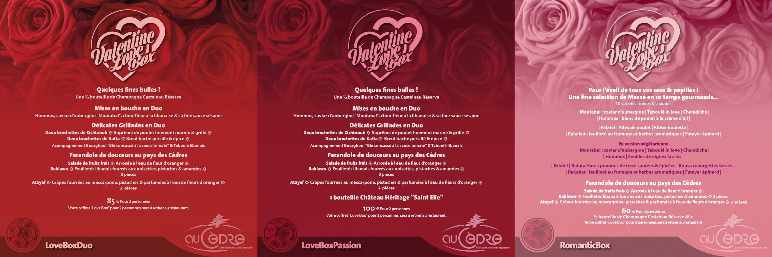 Sugesstions pour la Saint Valentin